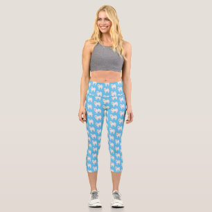 Leggings Capri Illustration Samoyed dog