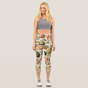 Leggings Capri Illustration scientifique végétale des fruits