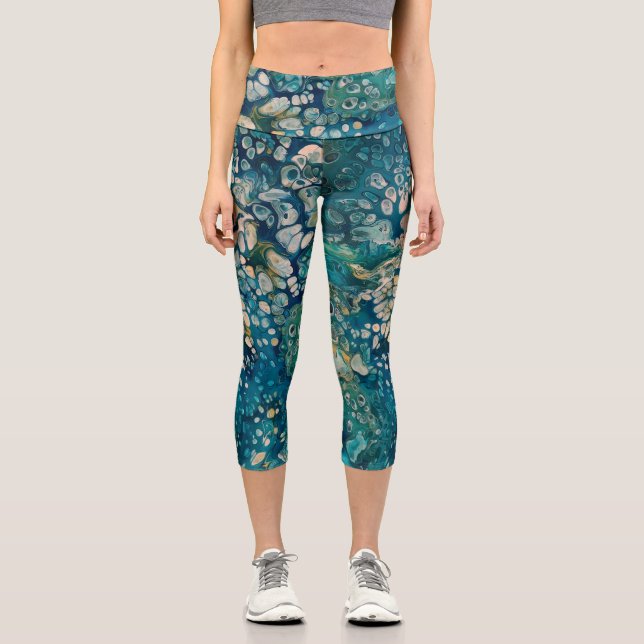 Leggings Capri Imaginaire Abstrait sous-marin (Recto)