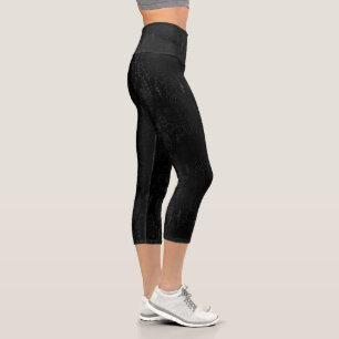 Leggings Capri Impression de peau de serpent noir