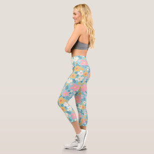 Leggings Capri Impression florale d'été