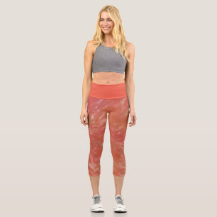 Leggings Capri Impression rouge orange Abstraite