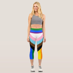 Leggings Capri Indicateur de fierté de progression LGBTQ+
