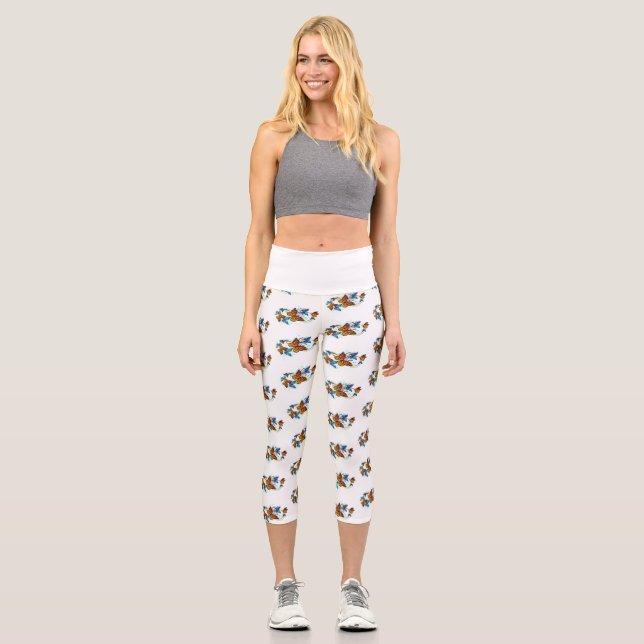 Leggings Capri Infinity of Monarch Butterflies (Recto)