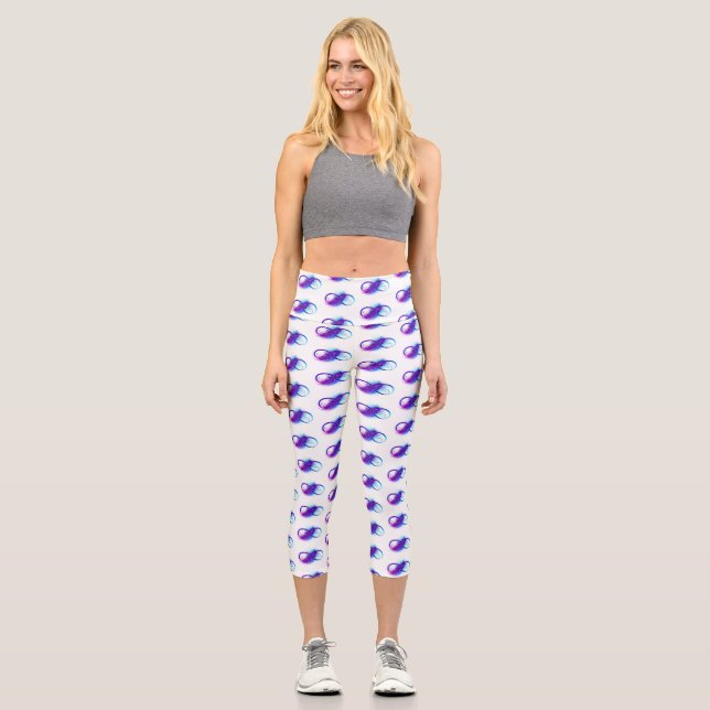 Leggings Capri Infinity with purple feather (Recto)