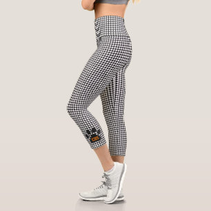 Leggings Capri INITIALES Empreintes de pattes Checkerboard Team S
