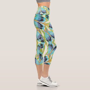 Leggings Capri Insectes de jardin Pochoir Jazz Art Déco Vintage