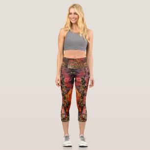 Leggings Capri Inspiré par le feu de Californie