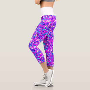 Leggings Capri Iridescente Fuchsia Star Parties scintillant Capri
