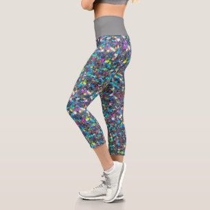 Leggings Capri Iridescente Multicolor Star Parties scintillant Ca
