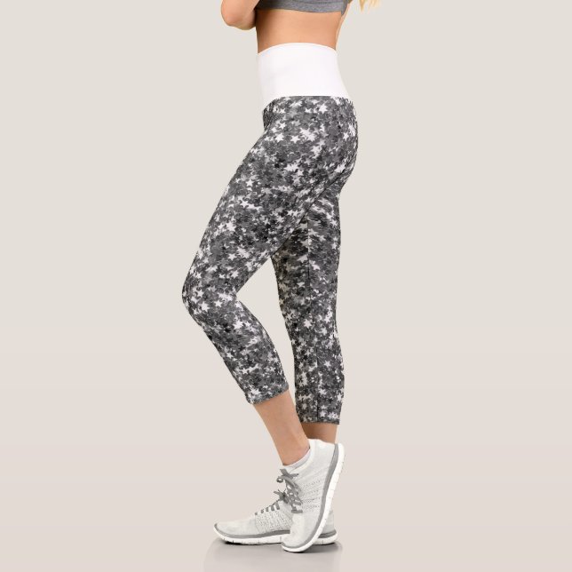 Leggings Capri Iridescente Silver Star Parties scintillant Capri  (Gauche)