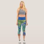 Leggings Capri Irises par Van Gogh<br><div class="desc">Irises de Van Gogh. 
Visitez mon magasin pour un design plus intéressant et plus de choix de couleurs => zazzle.com/iwheels*</div>