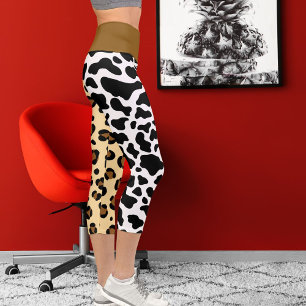 Leggings Capri Jaguar Leopard Big Chat Motif Spots Imprimer Anima