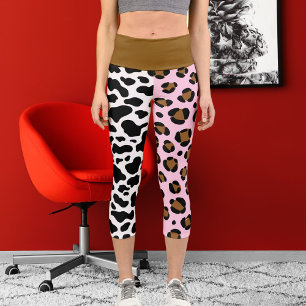 Leggings Capri Jaguar Leopard Big Chat Motif Spots Imprimer Anima