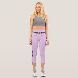 Leggings Capri Jambes Arc-en-ciel violet rétro