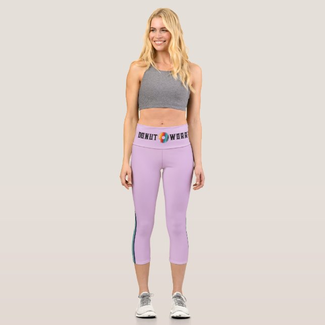 Leggings Capri Jambes Arc-en-ciel violet rétro (Recto)