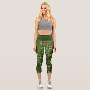 Leggings Capri Jambes vintages en damas vert