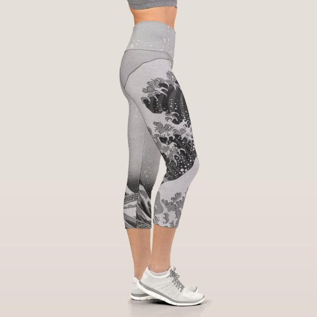 Leggings Capri Japon - Art japonais (Grande vague au large de Kan (Droite)