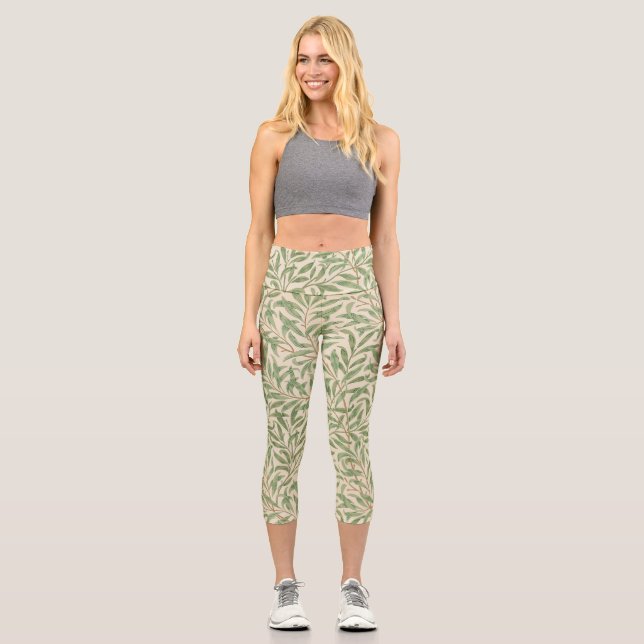 Leggings Capri Jardin aux branches de saule de William Morris Fle (Recto)