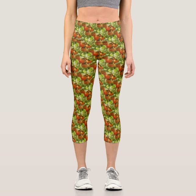 Leggings Capri Jardin Cherry Tomates Motif de la nature (Recto)