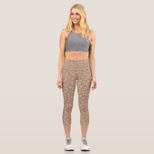 Leggings Capri Jardin de roses botaniques vintage et motif papill