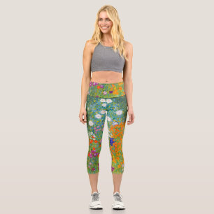 Leggings Capri Jardin des fleurs par Gustav Klimt 