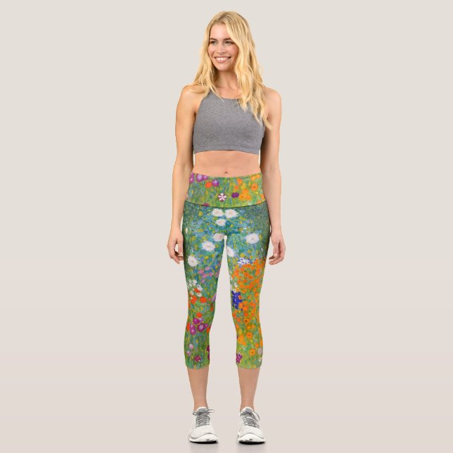 Leggings Capri Jardin des fleurs par Gustav Klimt  (Recto)
