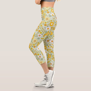 Leggings Capri Jardin Floral Jaune Motif