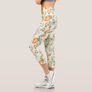 Leggings Capri Jardin Jaune doux motif floral