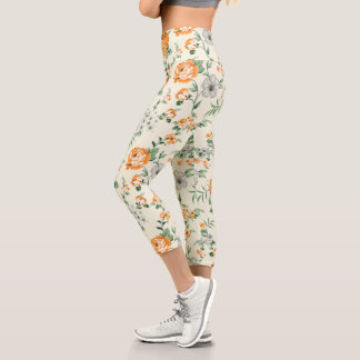 Leggings Capri Jardin Jaune doux motif floral