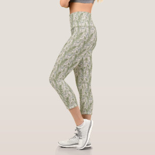 Leggings Capri Jardin vert fleuri