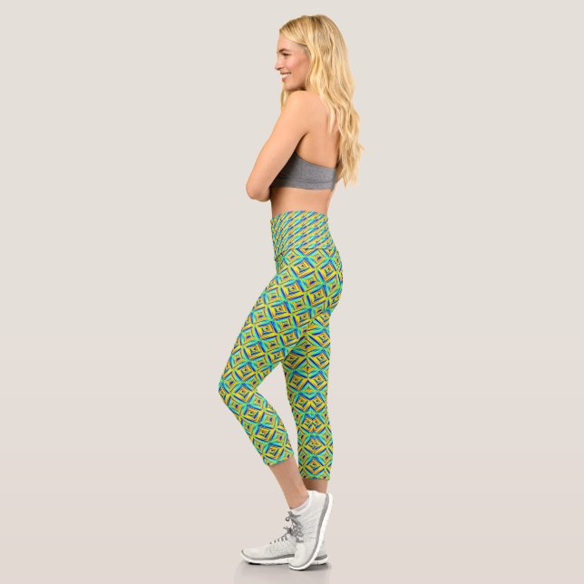 Leggings Capri Jaune et Bleu (Gauche)