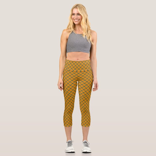 Leggings Capri Jaune rouge noir Motif-57577 (Recto)