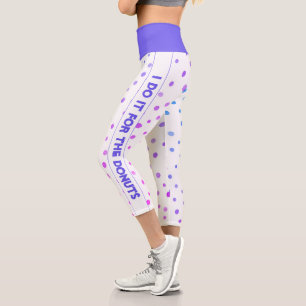 Leggings Capri Je le fais pour les beignets blancs avec des point