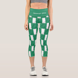 Leggings Capri Jérémie 29:11   Patriotique   DRAPEAU NIGERIA