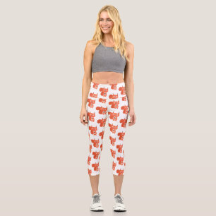 Leggings Capri Joli dessin animé d'écureuil roux