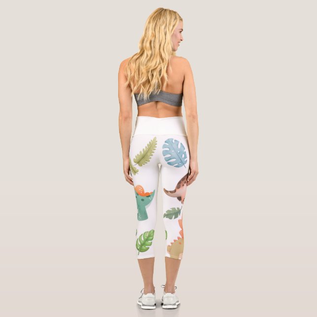 Leggings Capri Joli dinosaure vert (Verso)