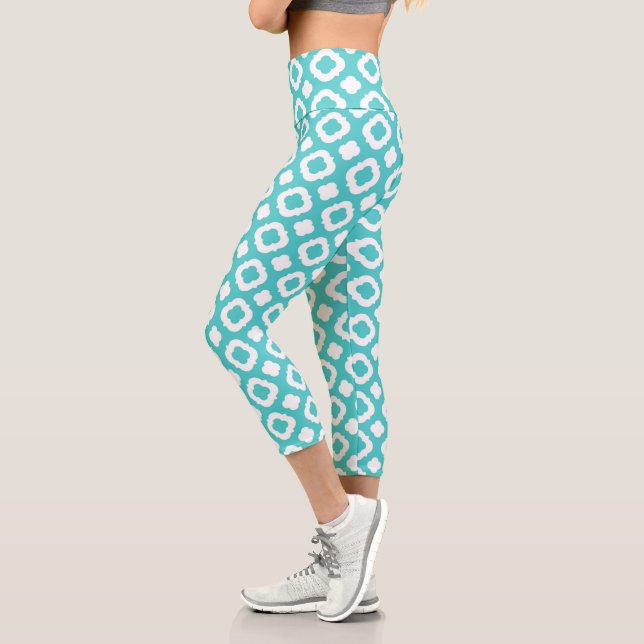 Leggings Capri Joli Motif bleu et blanc été (Gauche)