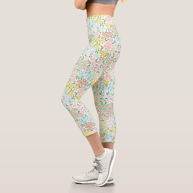 Leggings Capri Joli Motif coloré Pastel Garden Flower (Gauche)