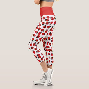 Leggings Capri Joli Motif rouge et noir Ladybug