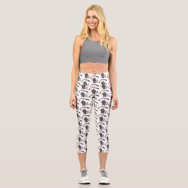 Leggings Capri Joli opossum accroché à la branche dessin animé (Recto)