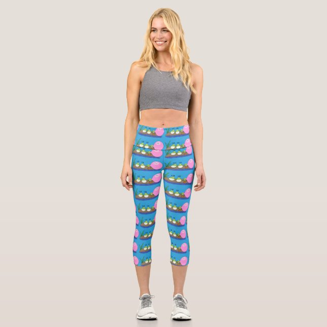 Leggings Capri Jolie grenouilles drôles bubblegum dessin animé il (Recto)