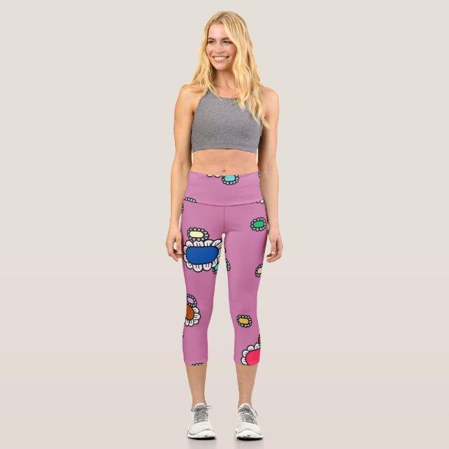 Leggings Capri jolies fleurs  (Recto)
