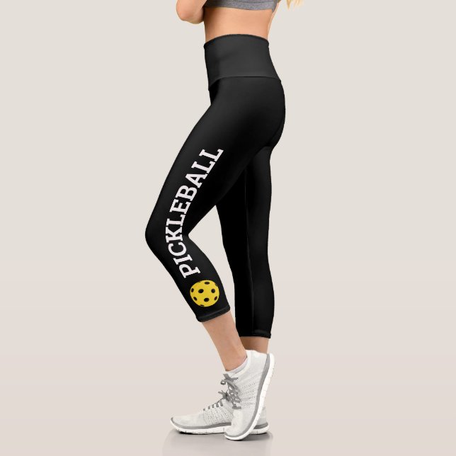 Leggings Capri Joueur de Pickleball Personnalisé (Gauche)