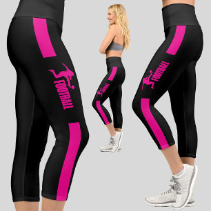 Leggings Capri Joueuse de football rose fille de l'équipe de foot