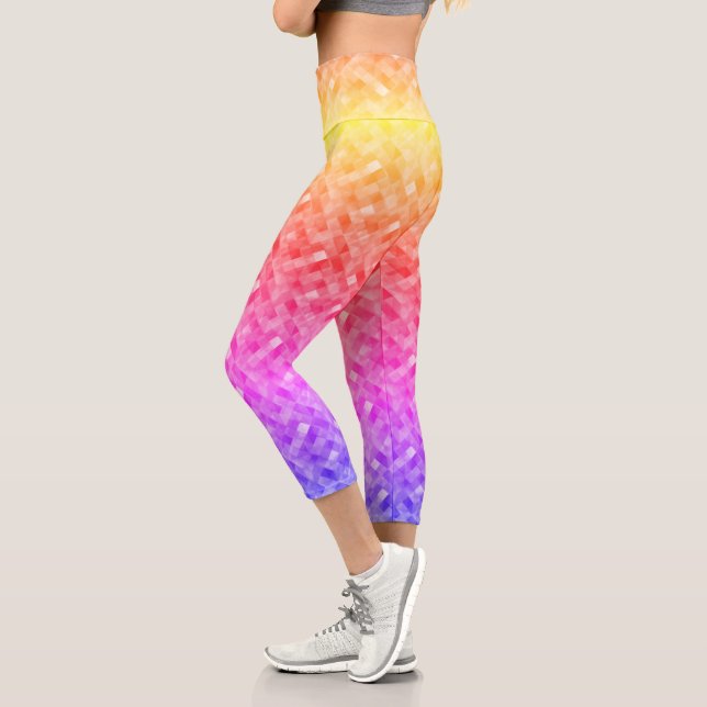Leggings Capri Joyau d'irruption arc-en-ciel Motif géométrique (Gauche)