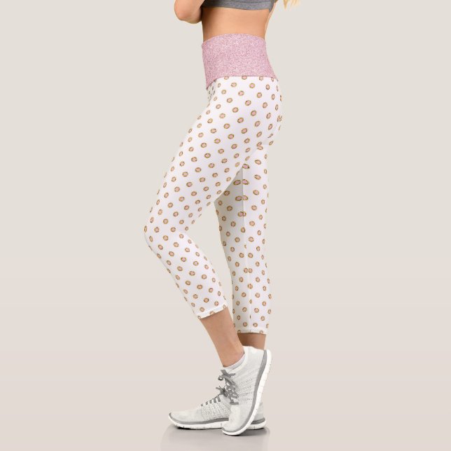 Leggings Capri Joyau rose clair et or (Gauche)
