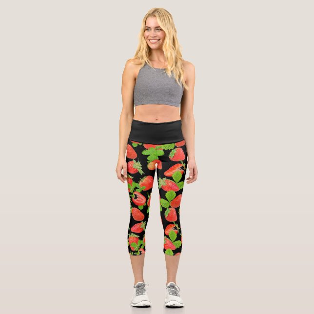 Leggings Capri Juicy lichee motif sur arrière - plan transparent (Recto)