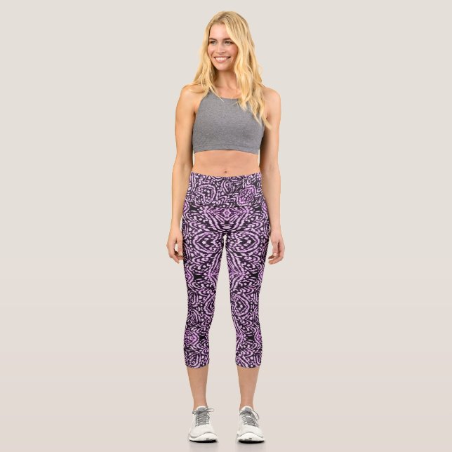 Leggings Capri Jungle pourpre (Recto)