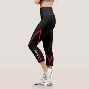 Leggings Capri Karate Martial Arts Rouge